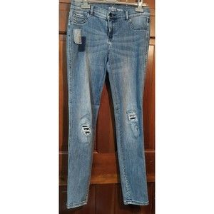 Soho New York & Co Denim Legging Patchwork Distressed Jeans Size 6